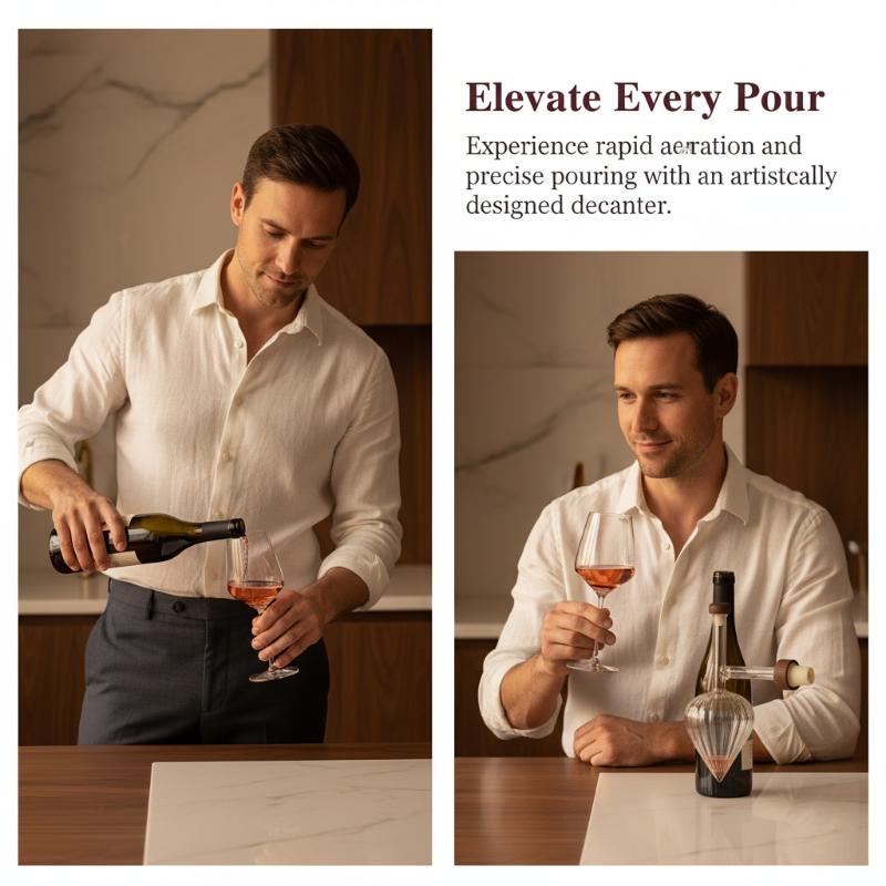 Wine Aerator Pour - ที่รินไวน์แดงแบบโปร่งใส 2 รูปแบบ ใช้งานง่าย ช่วยเพิ่มการออกซิเดชันอย่างรวดเร็ว เหมาะสำหรับงานเลี้ยงอาหารหรู