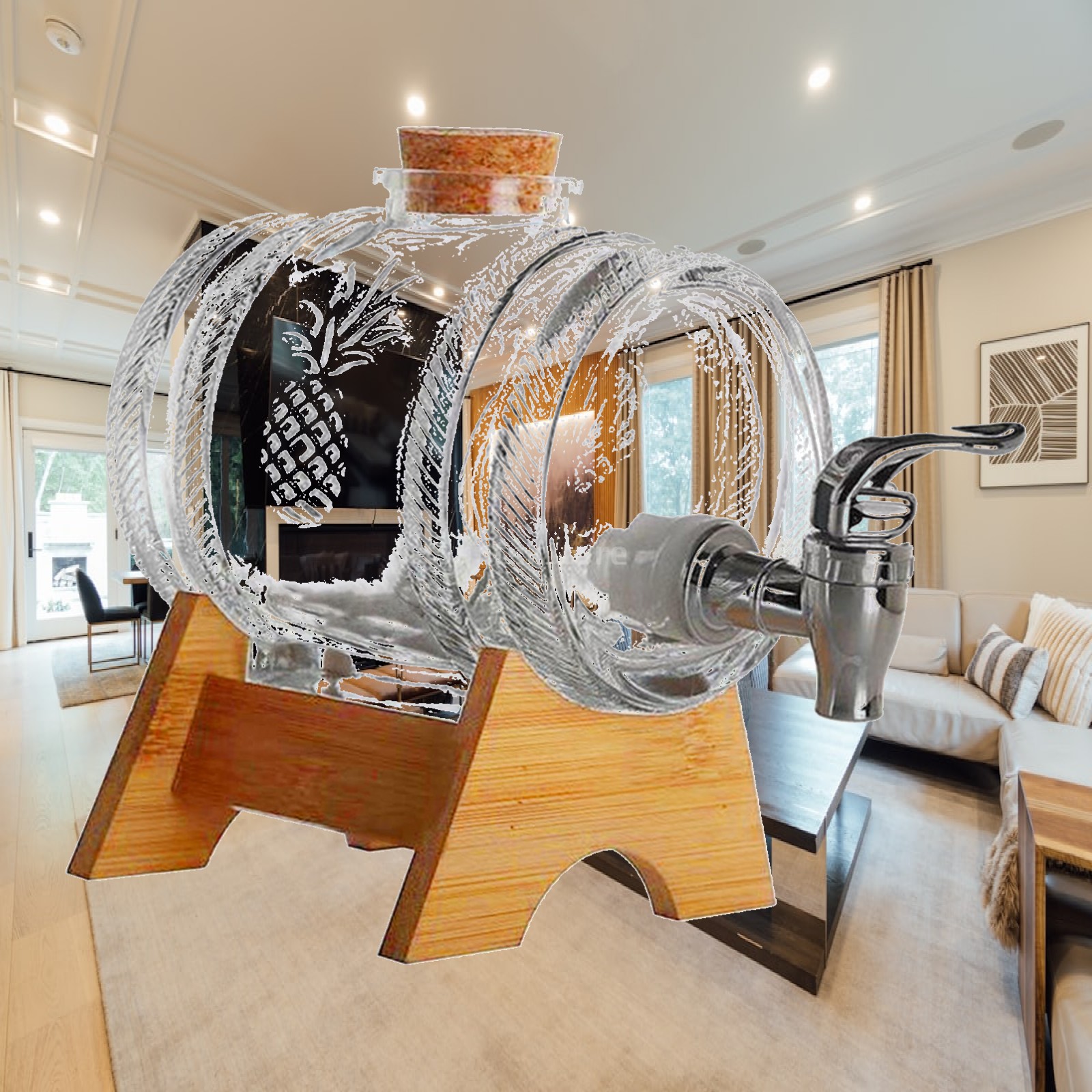Wine Beer Spirits - เครื่องจ่ายเครื่องดื่มแบบแก้วพรีเมียมพร้อมจุกไม้ก๊อก สำหรับใช้ในบ้าน เหมาะสำหรับเบียร์ ไวน์ และสุรา