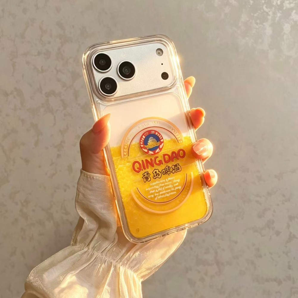 Beer & Wine Grab - เคสโทรศัพท์ลายทรายเหลวตลกๆ ของฉิงเต่า สำหรับ iPhone 17 16