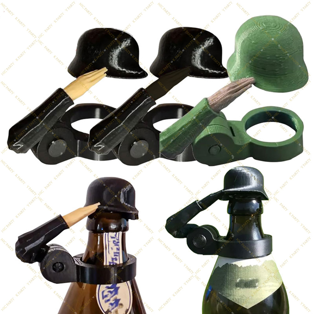Wine Beer Hat - หมวกแก๊ปขวดเบียร์ลายทหารตลก ของตกแต่งปาร์ตี้สุดสร้างสรรค์ ฝาขวดกันฝุ่น ดีไซน์เหมือนจริง ของชำร่วยงานอีเว้นท์