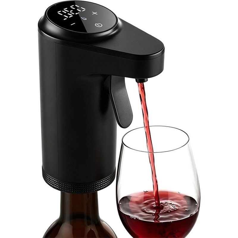 Wine Aerator Pour - เครื่องจ่ายไวน์ไฟฟ้า T21C พร้อมเครื่องเติมอากาศ, เครื่องจ่ายไวน์อัตโนมัติพร้อมระบบควบคุมการเทปริมาณที่ปรับได้ 1-999 มล.,