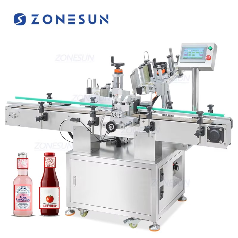 Wine Beer Combination - เครื่องติดฉลากขวดทรงกลมแบบอัตโนมัติ รุ่น ZS-TB822R สำหรับไวน์ เบียร์ ทั้งคอขวดและตัวขวด