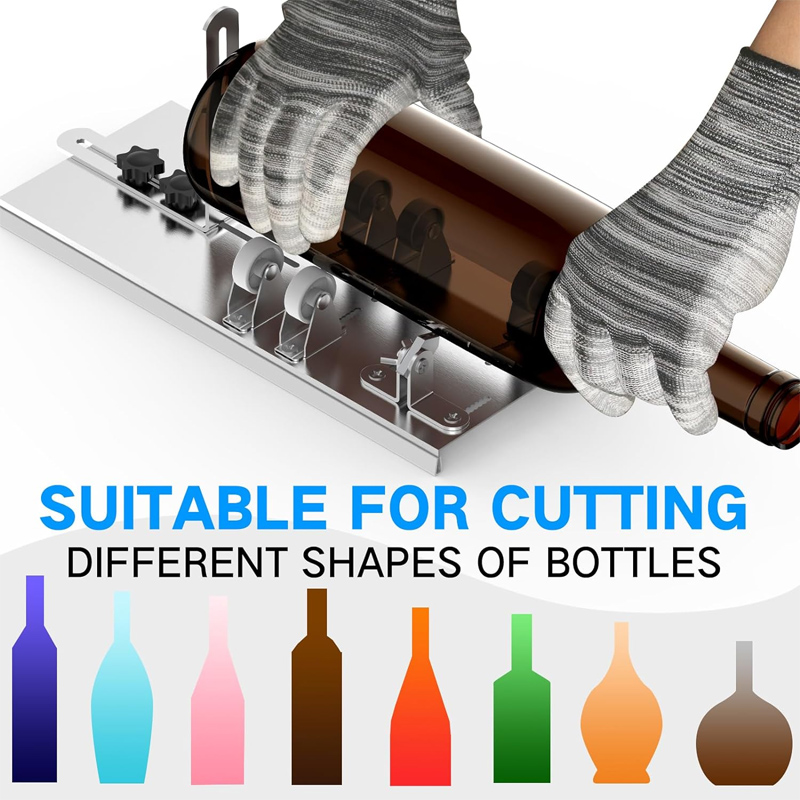 Wine Beer Spirits - ชุดกล่องเครื่องมือตัดขวดแบบกลมเครื่องตัดสวนในขวดแก้วพร้อมถุงมือนิรภัยสำหรับตัดไวน์เบียร์แชมเปญ