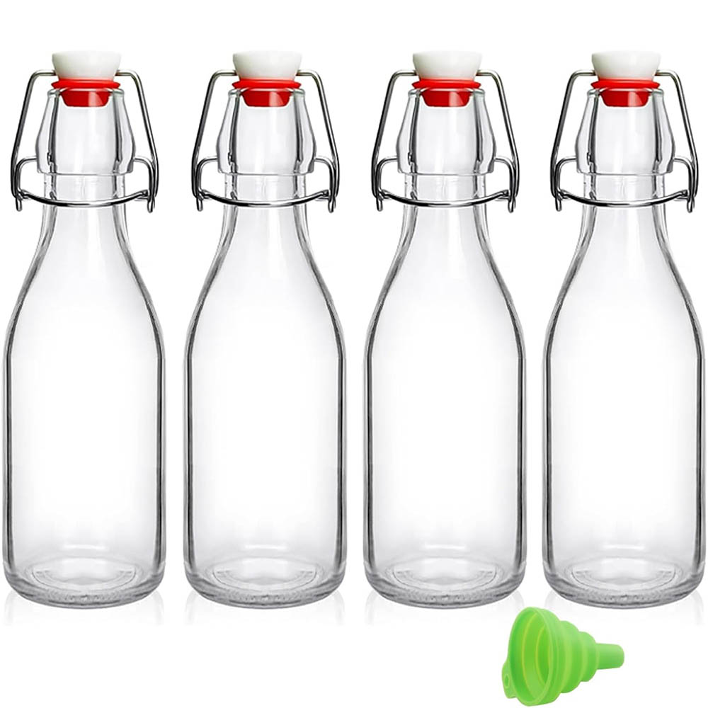 Wine Beer Spirits - ขวดแก้วฝาเปิด-ปิดแบบสวิงท็อป ขนาด 8.5 ออนซ์ ขวดแก้วฝาปิดสนิทสำหรับการหมัก เหล้ามี้ด