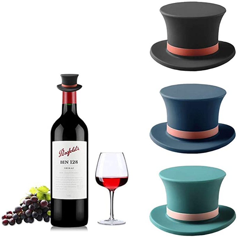 Wine Beer Hat - Creative หมวกรูปร่างซิลิโคนขวดไวน์ Stoppers รั่วขวดไวน์หมวกสดซีลเบียร์แชมเปญปิดสําหรับบาร์เครื่องมือ
