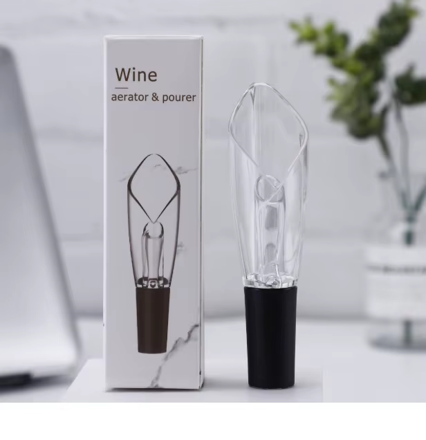 Wine Aerator Pour - เครื่องกรองไวน์แบบพกพาพร้อมปั๊มสำหรับเติมไวน์แดง ช่วยให้ไวน์ระบายอากาศได้อย่างรวดเร็ว