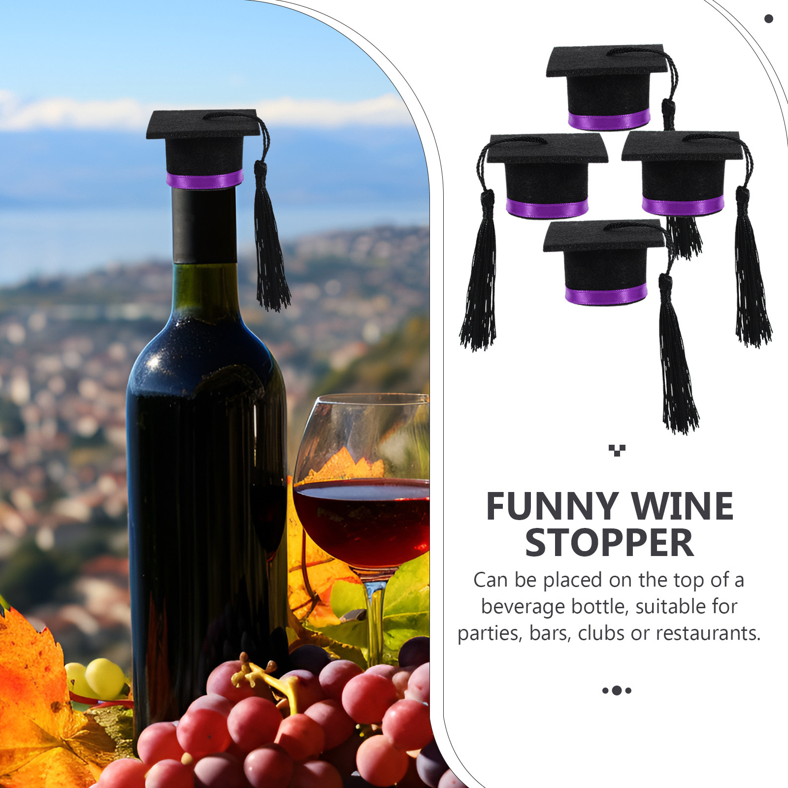 ฝาขวดตกแต่งรูปหมวกบัณฑิตพร้อมพ - Wine Beer Hat บทวิจารณ์และราคา