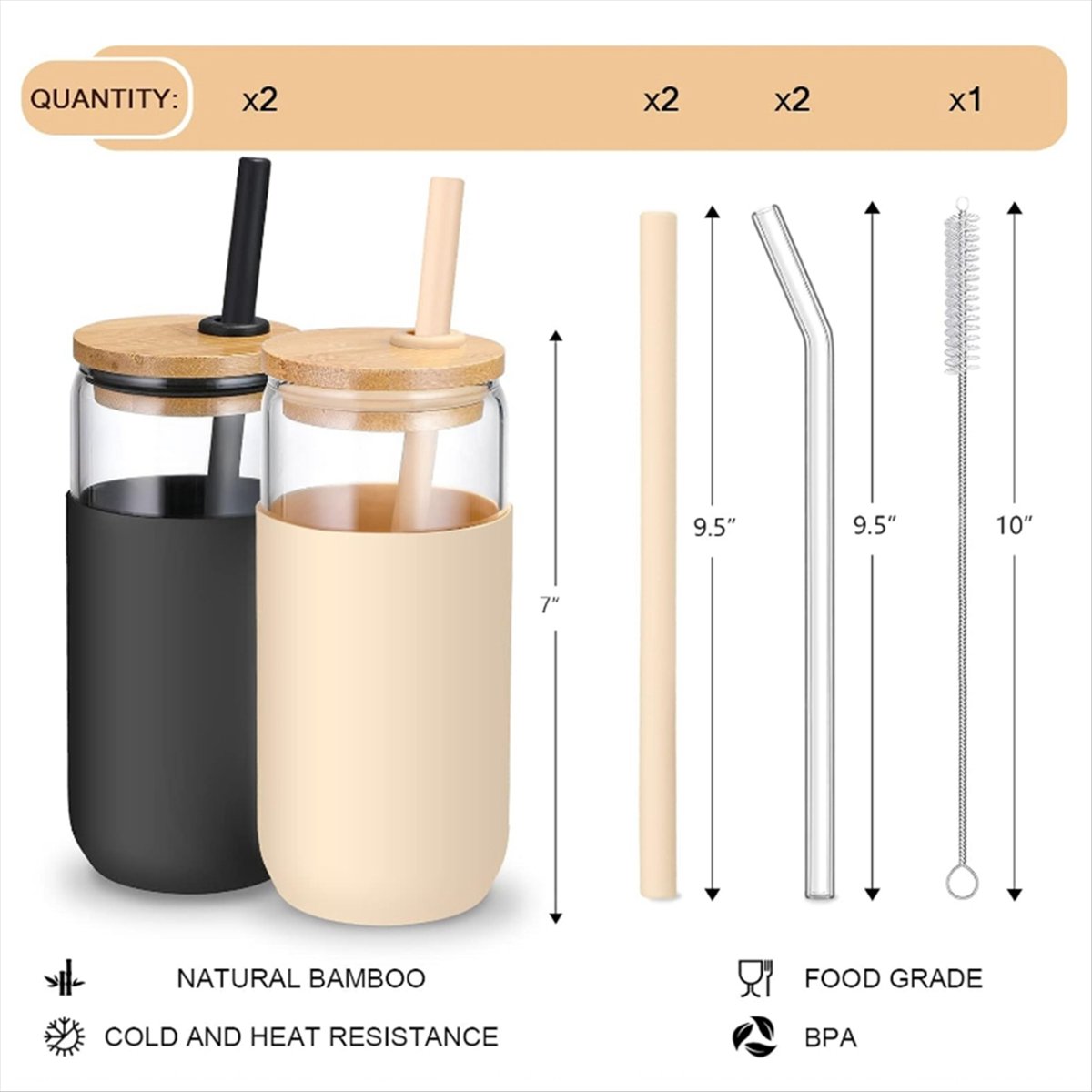 แก้วน้ำแก้วใส 2 สี ขนาด 20 ออน - Beer & Wine Grab บทวิจารณ์และราคา