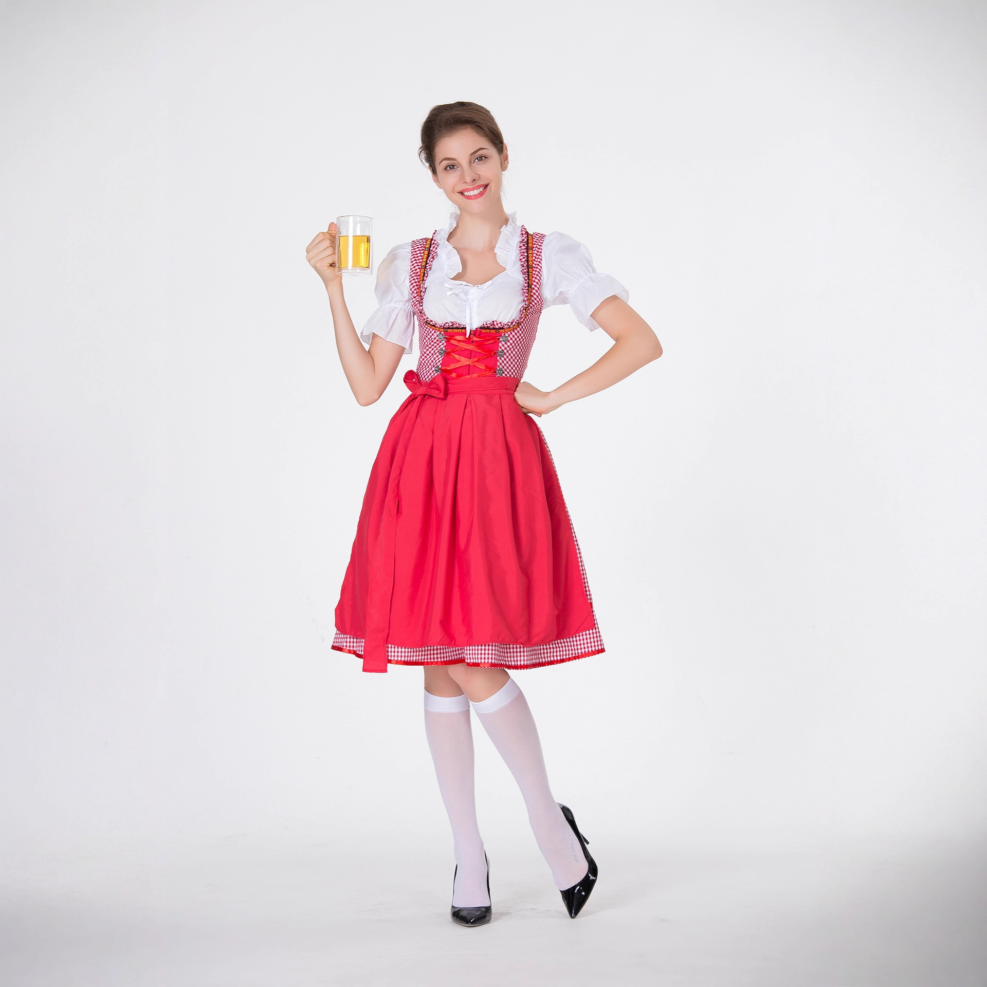 ชุดเดรสเดิร์นด์ลลายสก็อตสไตล์บ - Beer & Wine Grab บทวิจารณ์และราคา